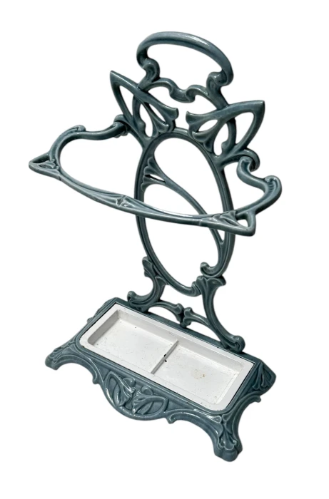 Art Nouveau Enameled Iron Umbrella Stand, 1900s
